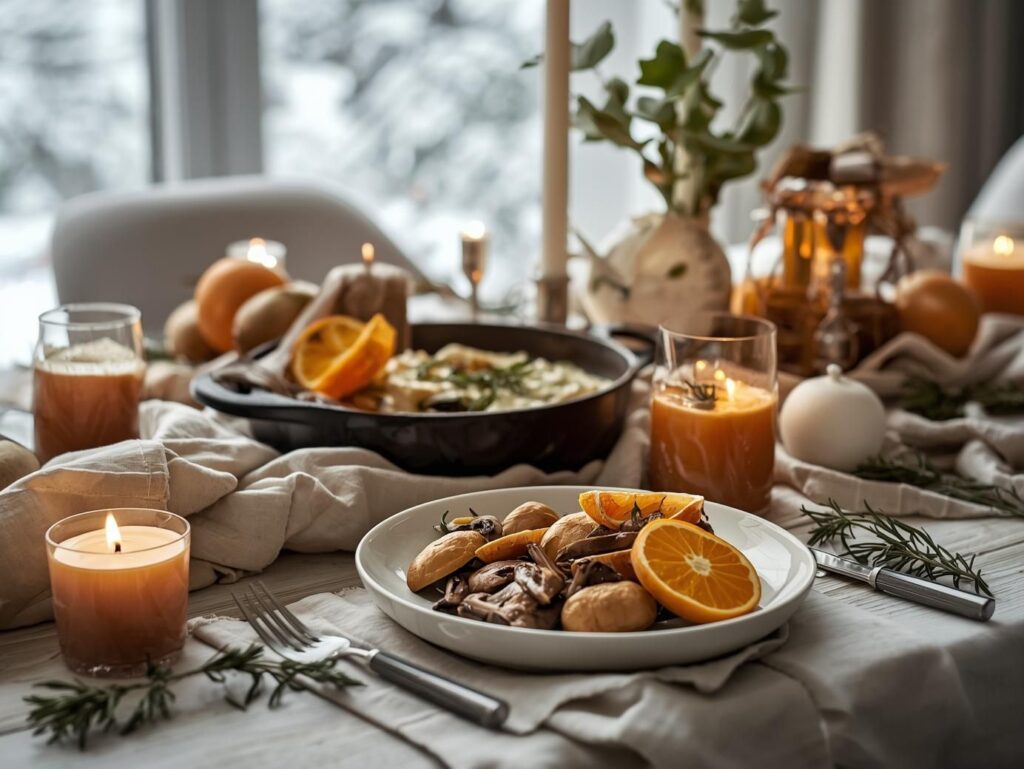 Bright And Cozy Side View Vegan Christmas Table Creamy Mushroom Pan Roast 20251122 004352 00006447829457820773397 1024x769