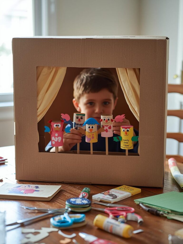 Stabtheater mit Klopapierrollen basteln 1000409331