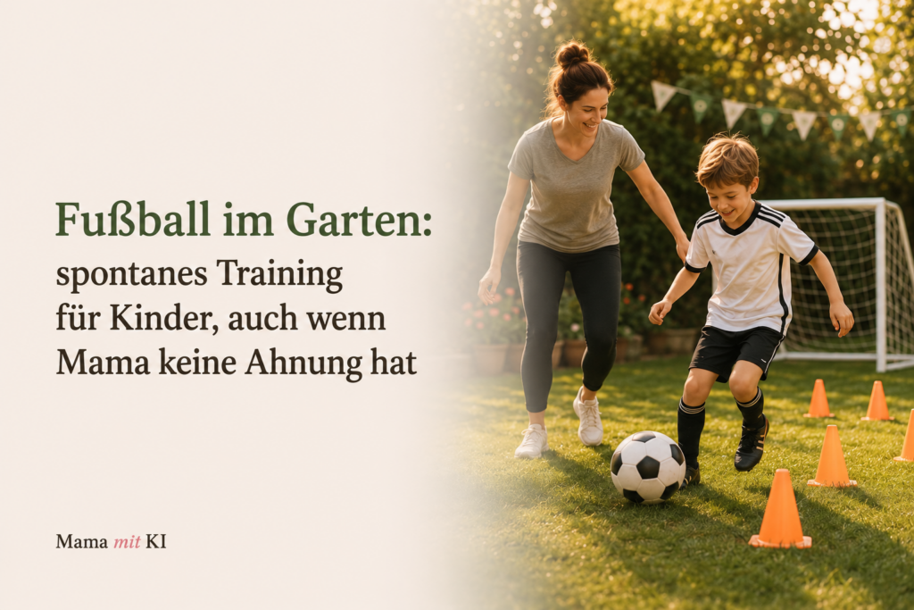 Fußball im Garten: spontanes Training für Kinder, auch wenn Mama keine Ahnung hat chatgpt image 11. juni 2026, 23 12 12