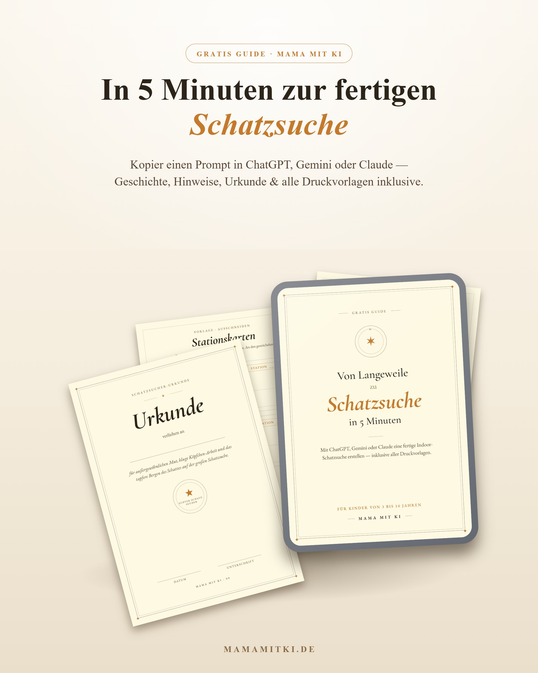 <style>.entry-title{display:none!important;}</style> Indoor-Schatzsuche Freebie mit Startbrief, Stationskarten und Urkunde