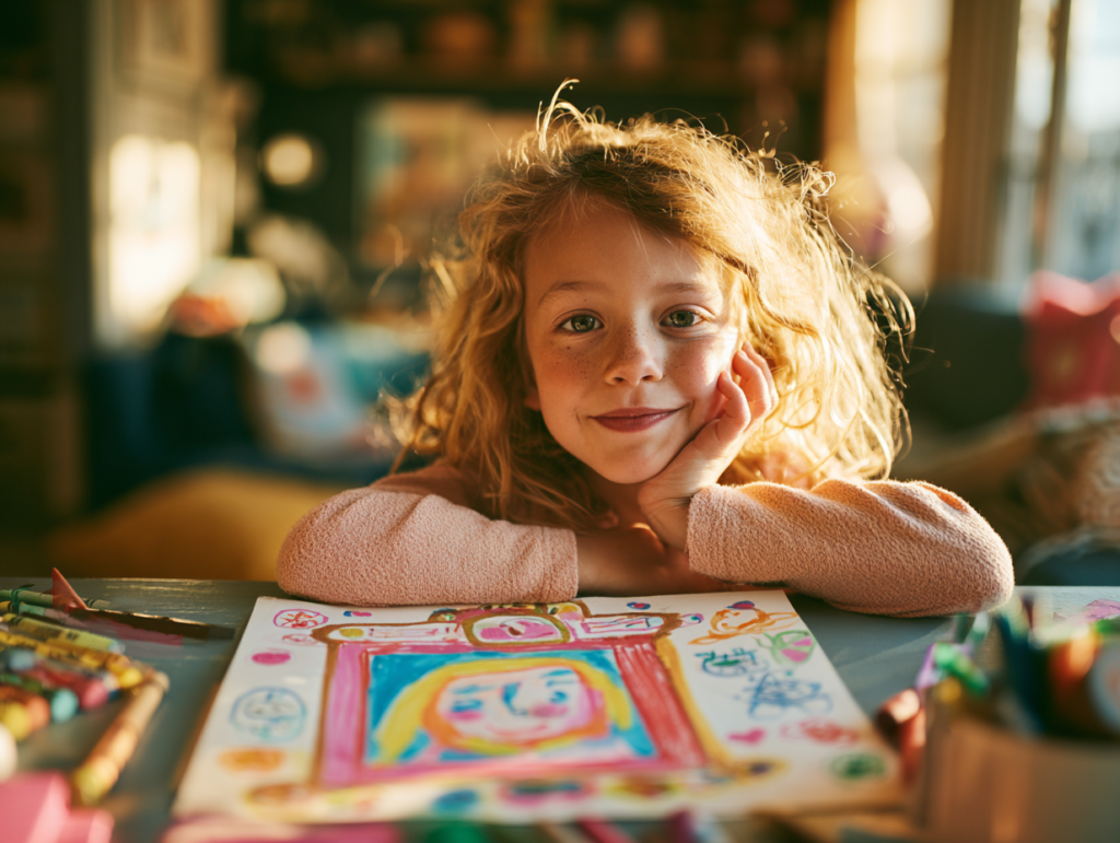 Frida Kahlo für Kinder: 5 Kunst-Ideen, die Anderssein feiern u6386941713 a child sitting at a table creating a self love m d5c40597 a5ce 41ac ae27 910b6c4daf12 0