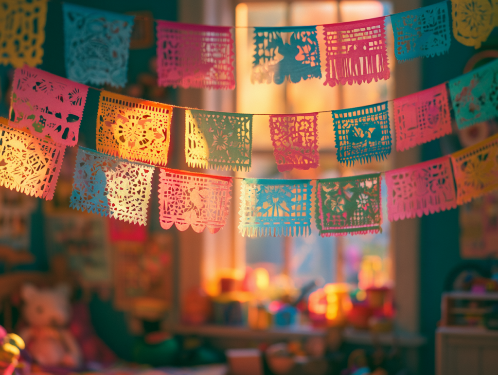 Frida Kahlo für Kinder: 5 Kunst-Ideen, die Anderssein feiern u6386941713 bright colorful papel picado decorations hanging bd4f164a 66e6 4320 9aad 1c83027855ea 1