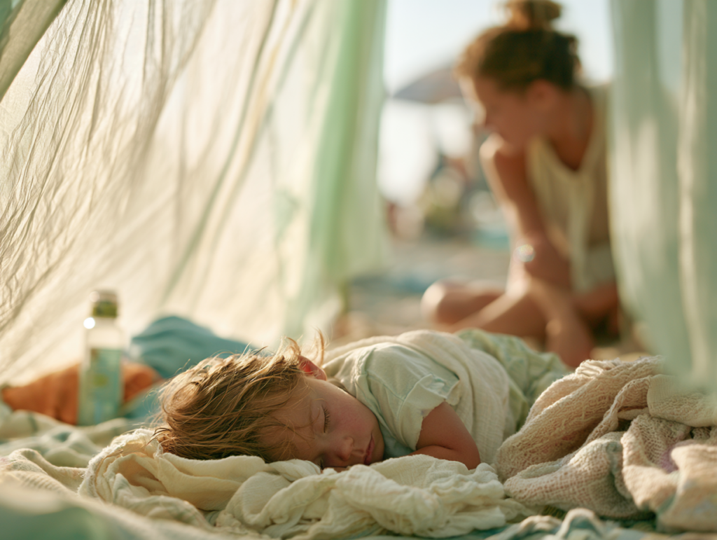 u6386941713 photorealistic tired toddler sleeping safely on a 2390f567 5352 48d4 8c61 fab81016e232 2