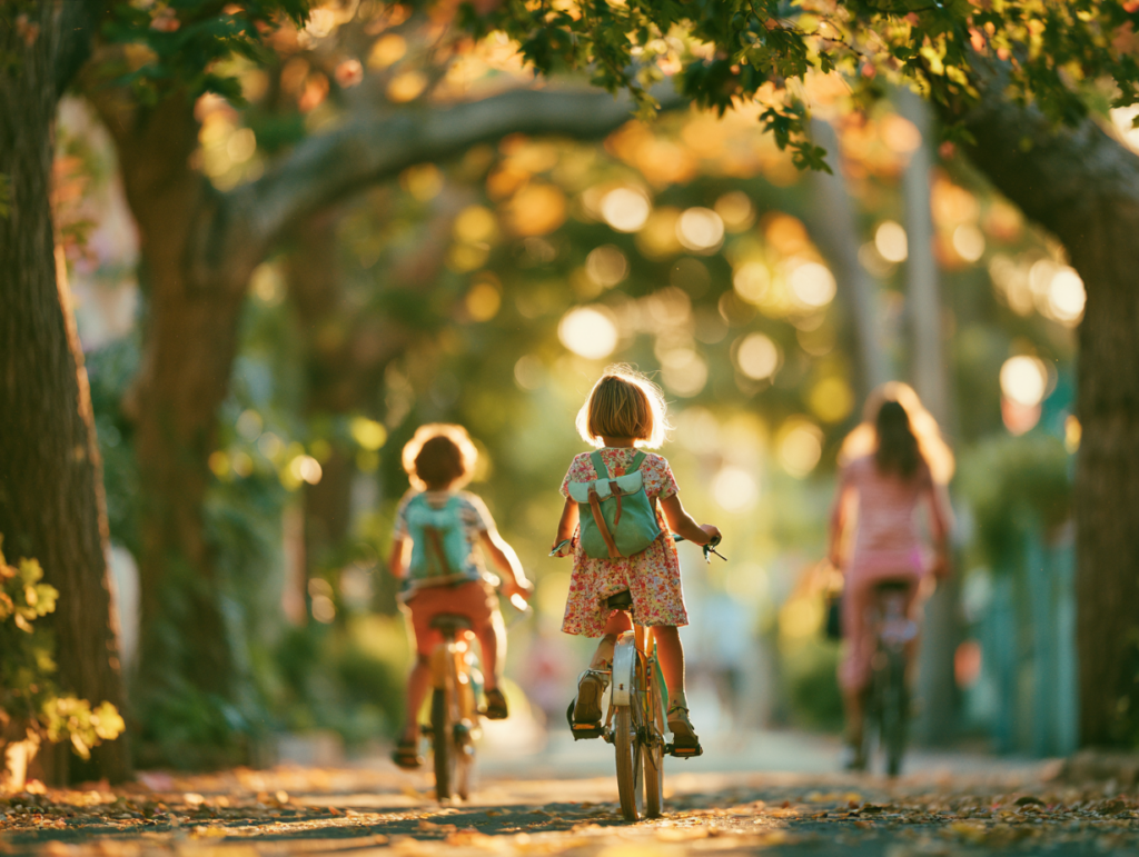 u6386941713 photorealistic two school age children riding bic 87f52127 5835 4f9c 9298 25df33649345 0