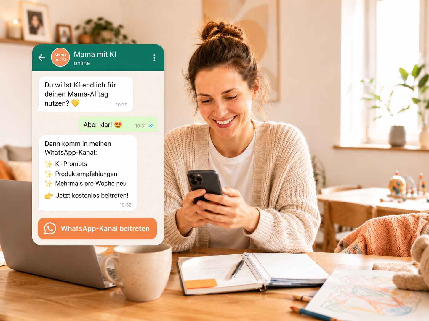Mama mit KI WhatsApp-Kanal